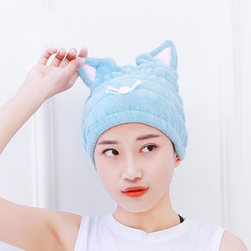 Maliben | Cute Cat Ears Hair-Drying Towel Bath Cap