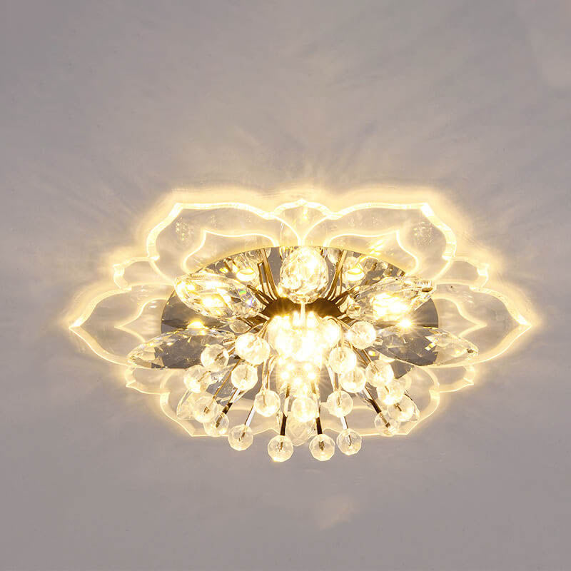 Maliben Glowpetal | Led Crystal Ceiling Light | Flower Shaped, Rgb Color Changing & Energy Efficient