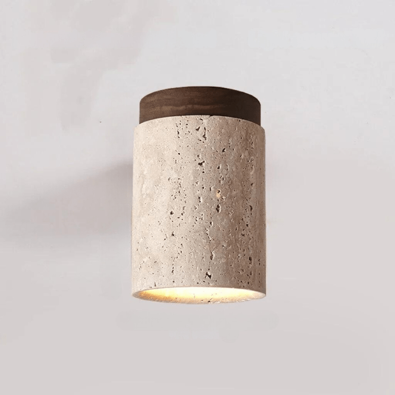 Maliben | Travertine Ceiling Light - Refined Elegance - Soft Light - Unique Design