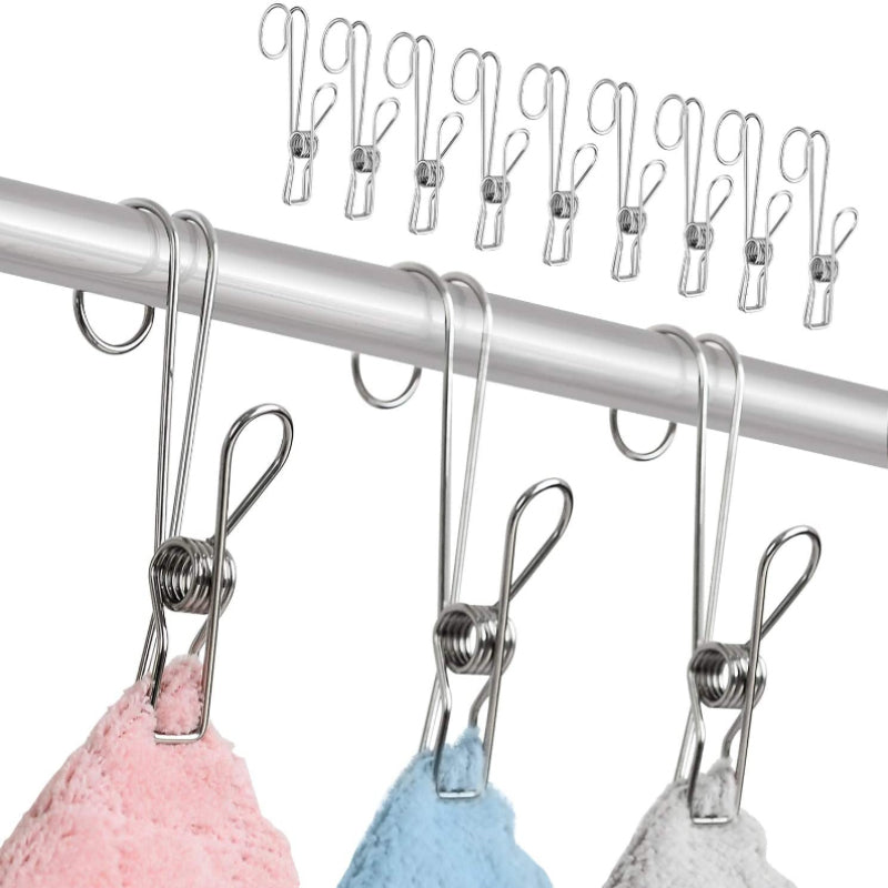 Maliben | Stainless Steel Metal Long Tail Clip (6 Pcs/Set)