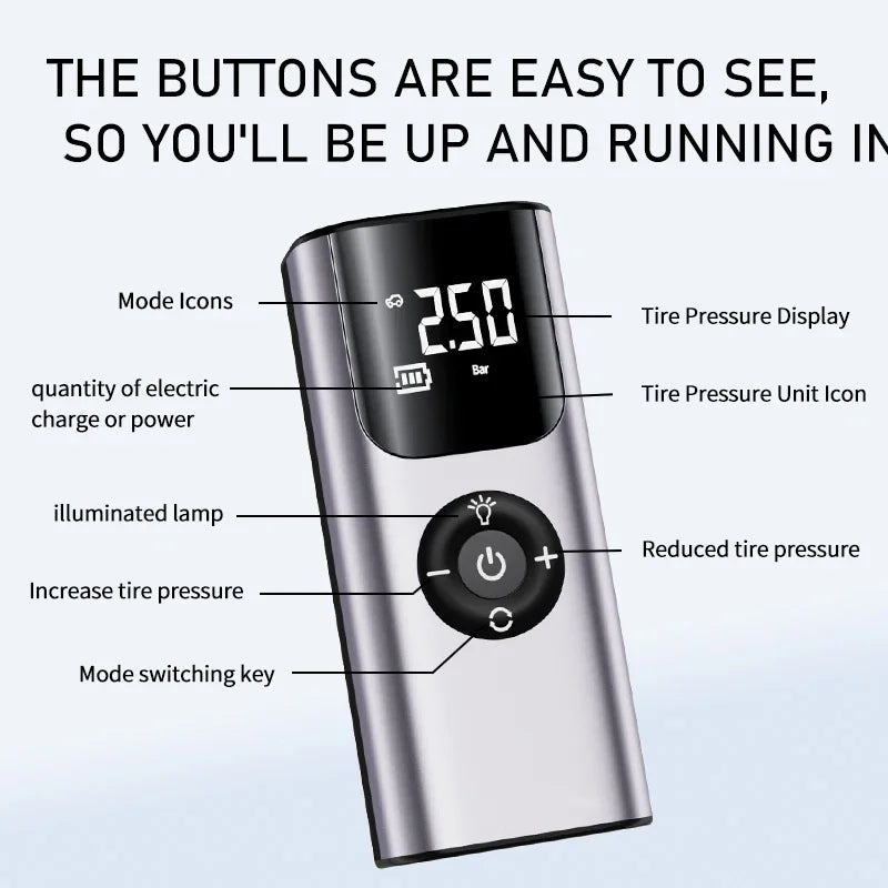Maliben | Mini Wireless Automatic Car Tire Air Compressor Pump