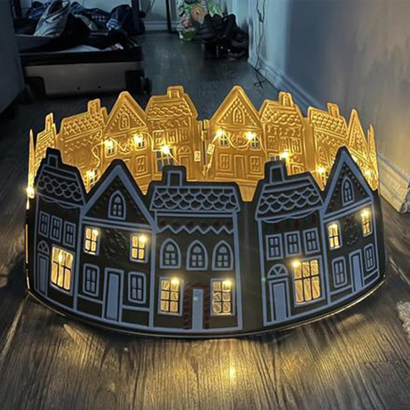 Maliben | LED Gingerbread House Christmas Tree Collar Tree Skirt