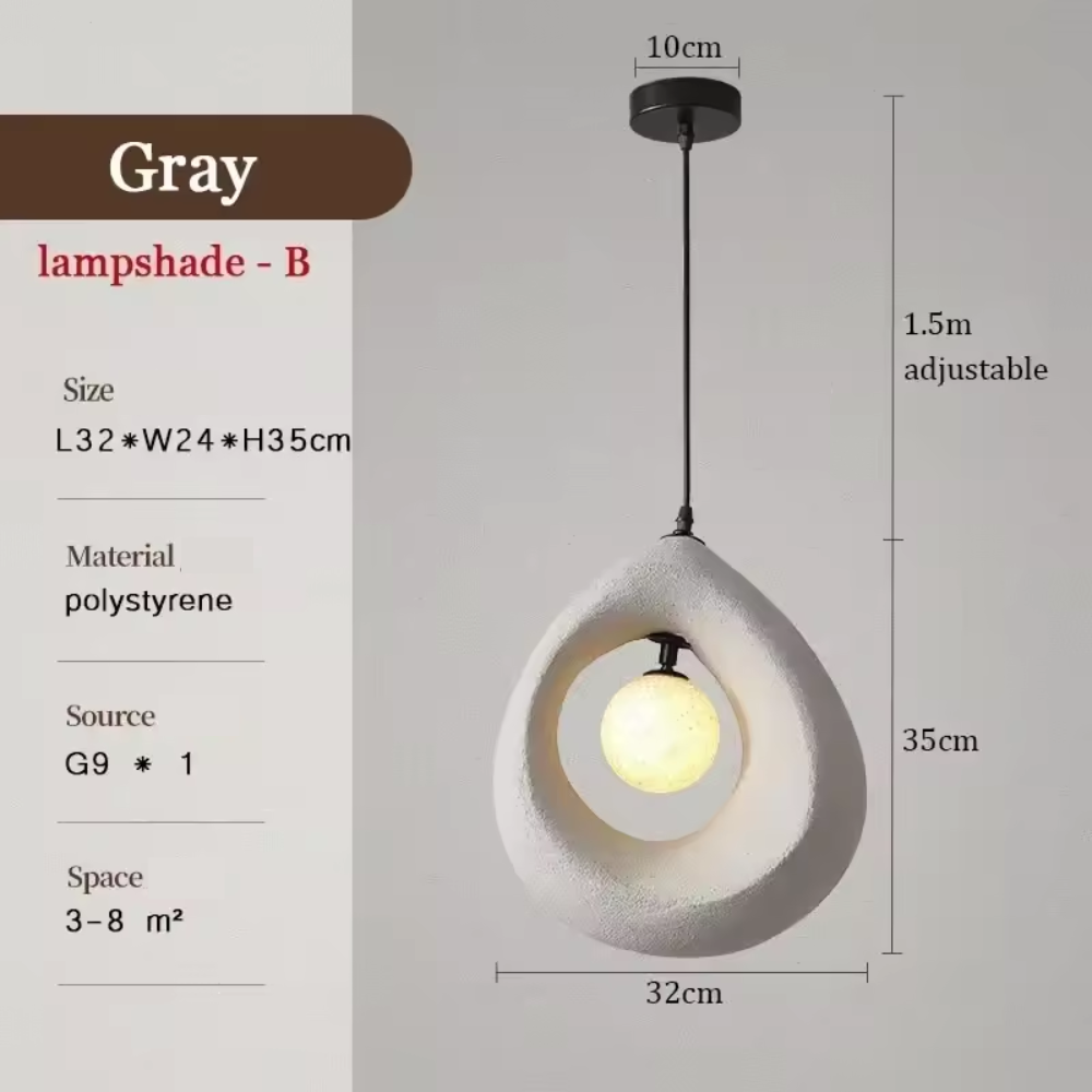 Maliben | Japanese Wabi Sabi Pendant Lamp With Minimalist Design