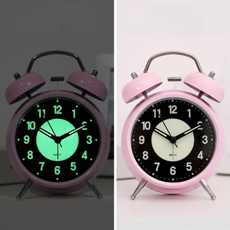 Maliben | LuminousTime - Elegant Metal Alarm Clock with Gentle Lighting for Peaceful Mornings and Nights