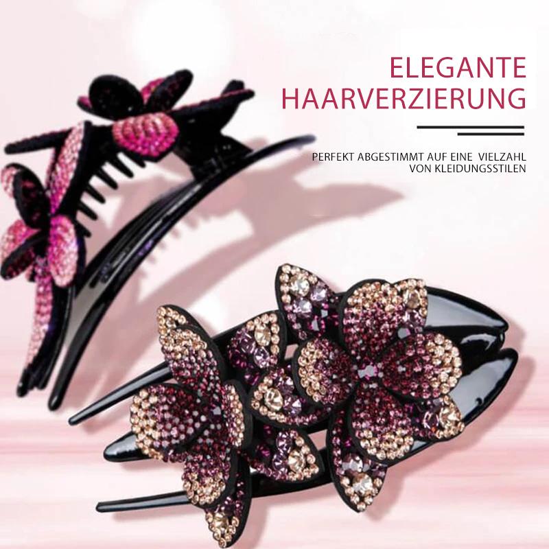 Maliben | Rhinestone Double Flower Hair Clip