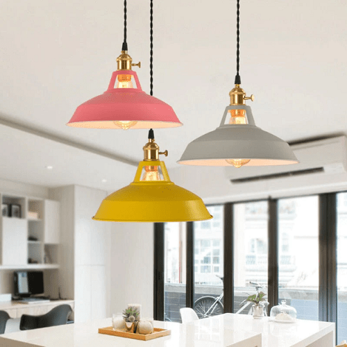 Maliben | Vintage Pastel Pendant Lamp - Metallic Elegance - Soft Ambiance