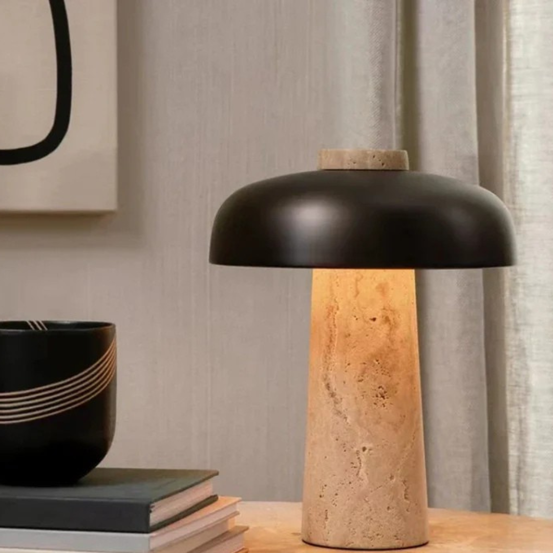 Maliben | Luxury Travertine Led Table Lamp