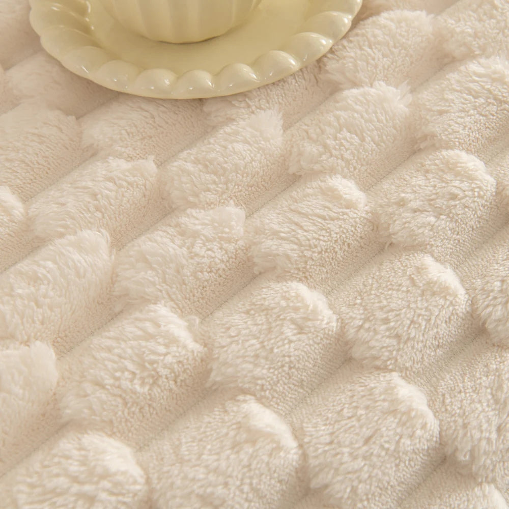 Maliben | Tufted Rabbit Faux Sofa Cover