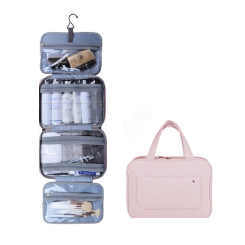 Maliben | Travelique Travel Cosmetic Organizer | Compact & Water-Repellent | With 4 Compartments & 360° Hook | For Women & Men