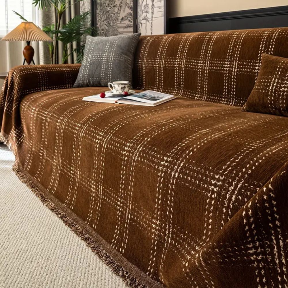 Maliben | Chesterfield Plaid Sofa Cover