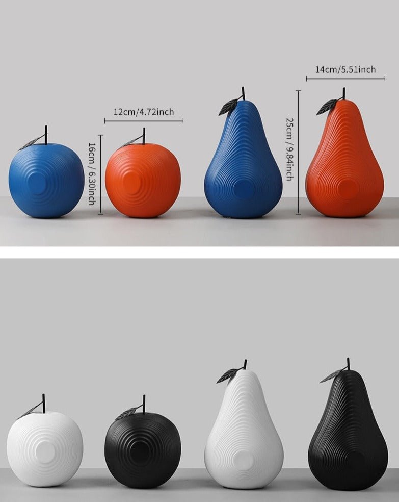 Maliben | Texture Fruit Apple & Pear Sculpture