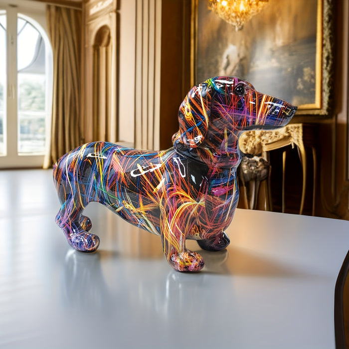 MAliben | Dachshund Delight – Colorful Dachshund Sculpture For a Playful Atmosphere In Your Home
