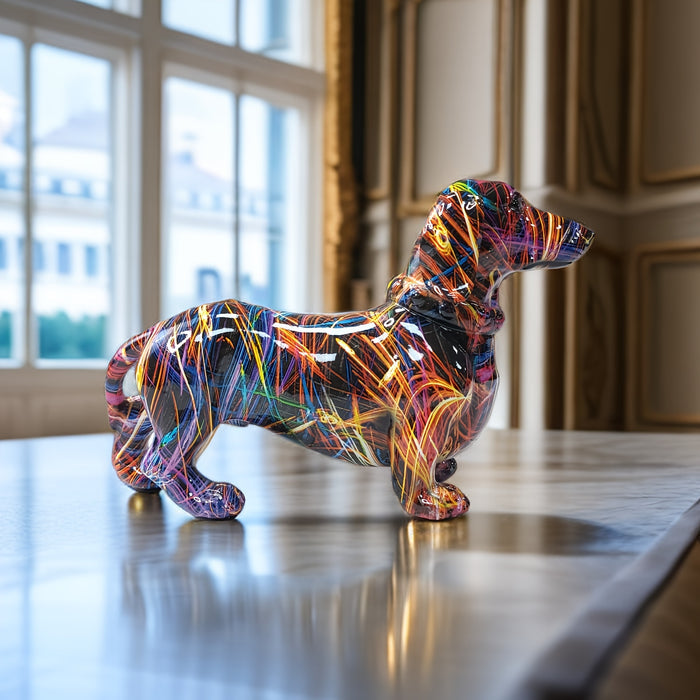 MAliben | Dachshund Delight – Colorful Dachshund Sculpture For a Playful Atmosphere In Your Home