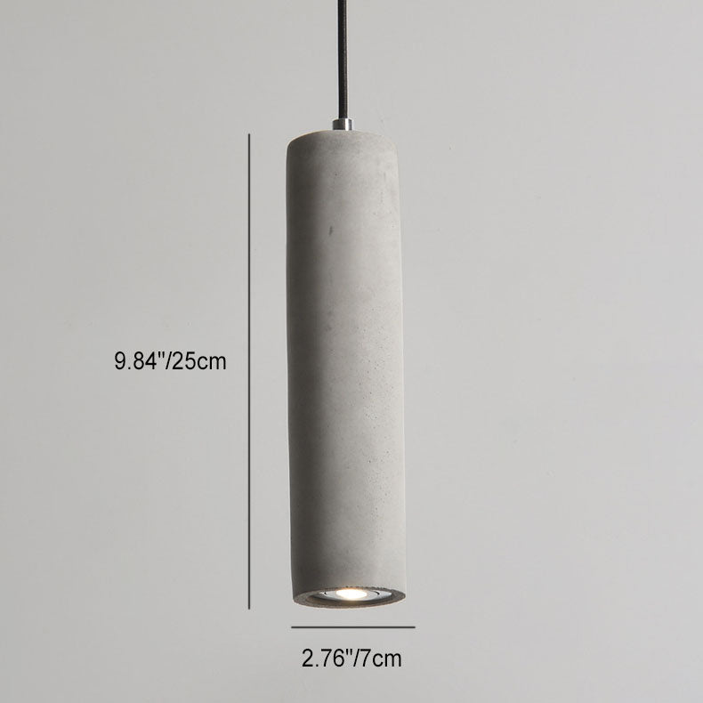 Maliben | Stonecast Industrial Cylinder Pendant Light Made Of Concrete | 1 Light | Smooth Or Rough Surface
