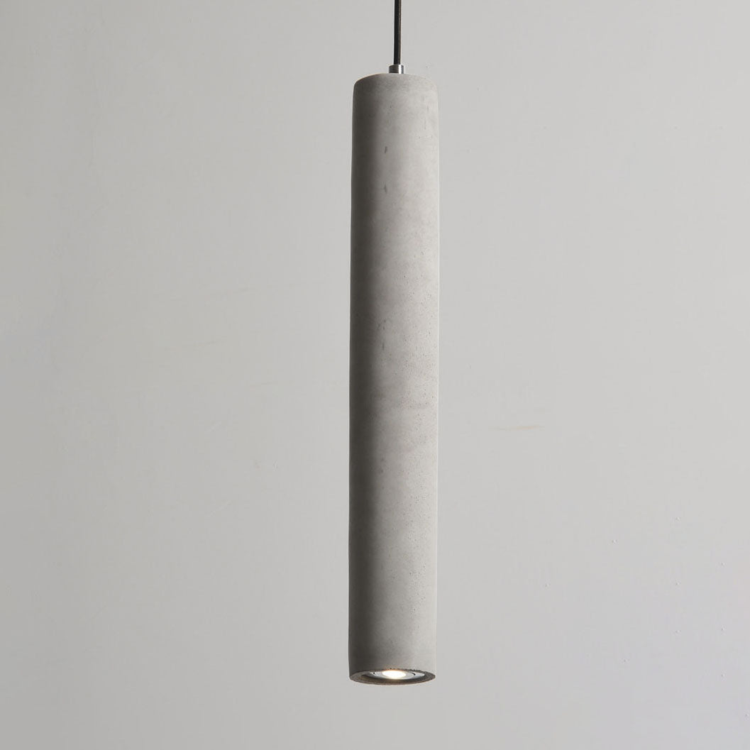 Maliben | Stonecast Industrial Cylinder Pendant Light Made Of Concrete | 1 Light | Smooth Or Rough Surface