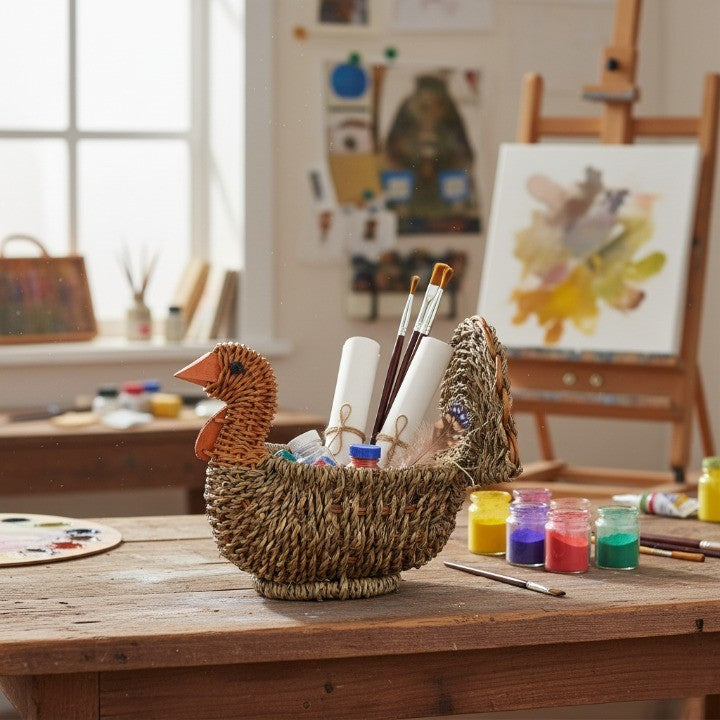 Maliben | Handcrafted Natural Woven Turkey Shape Basket