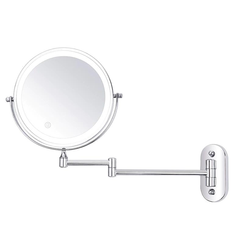 Maliben | Led Magnifying Mirror | Rechargeable | Cosmetics & Bathroom | Chrome Silver