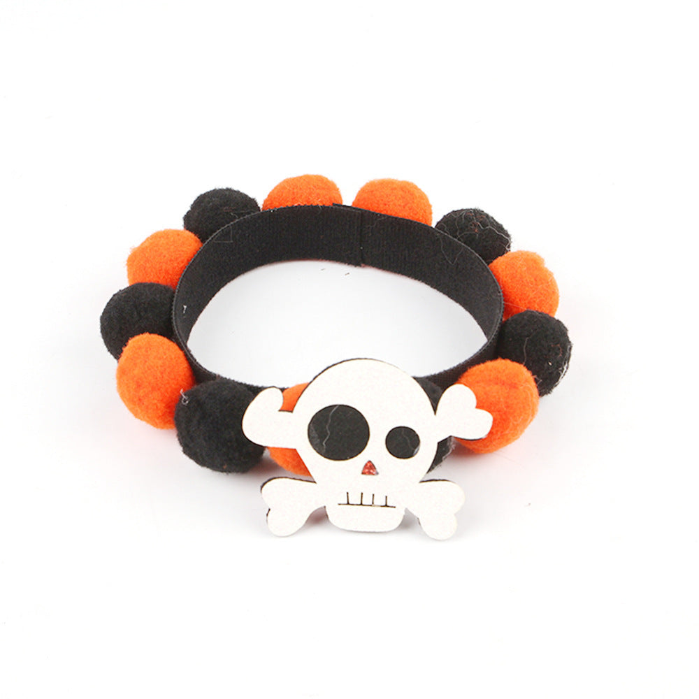 Maliben | Halloween Pet Collar – Adjustable Dog and Cat Neck with Pumpkin and Skull Designs