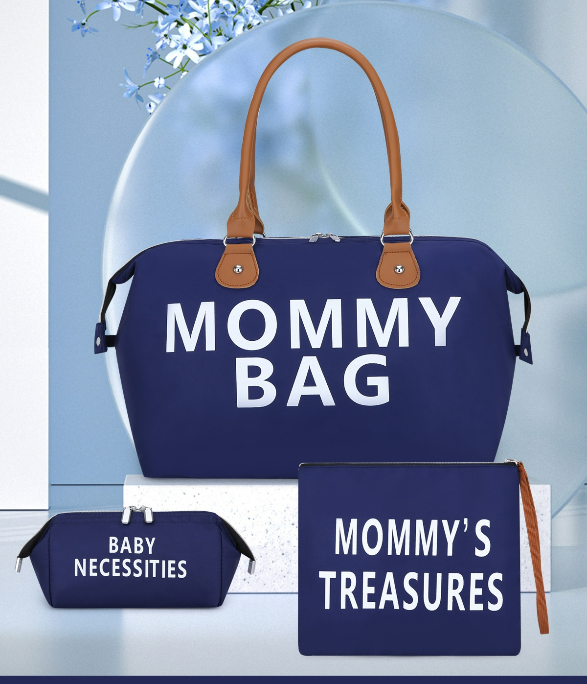 Maliben | 3-Piece Diaper Bag Set – Large Diaper Bag For Baby Supplies