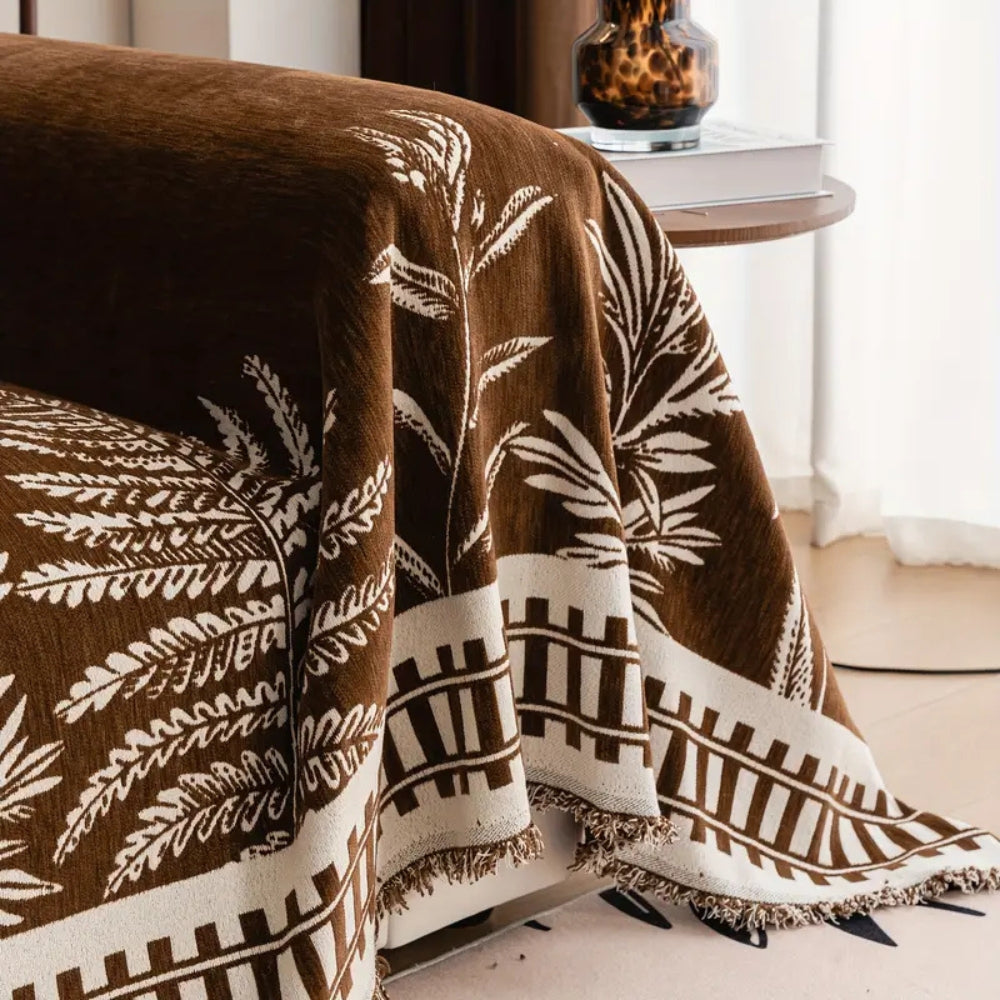 Maliben | Foliage Floral Chenille Sofa Cover