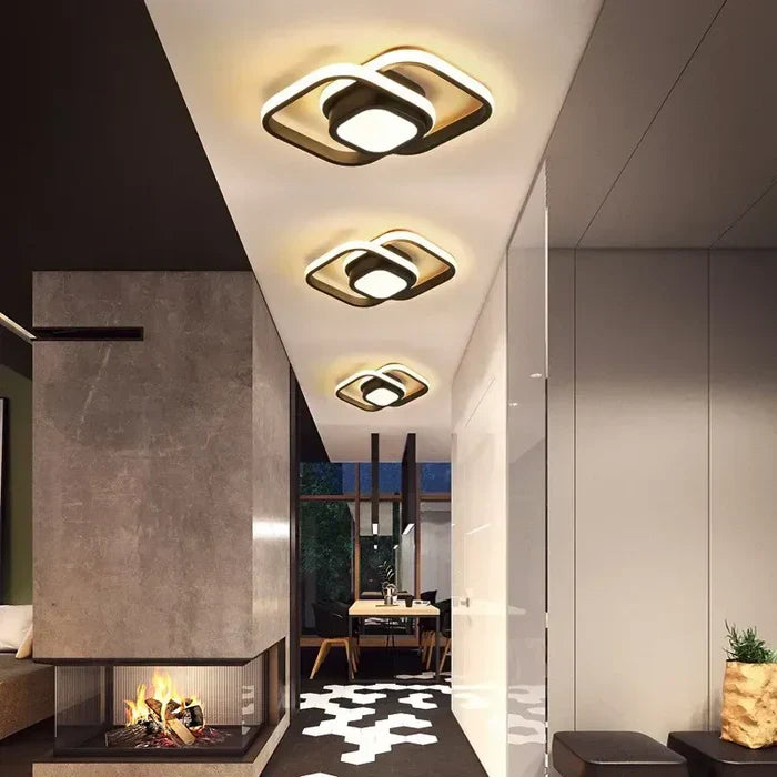 Maliben | Modern Led Ceiling Lamp With Double Ring Design - Twilight Rings