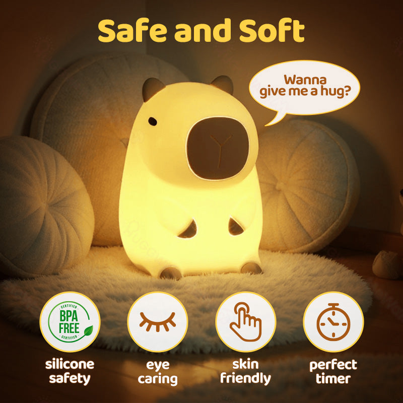 Maliben | Squishbara | Capybara Squishy Night Light Ideal Gift For All Ages