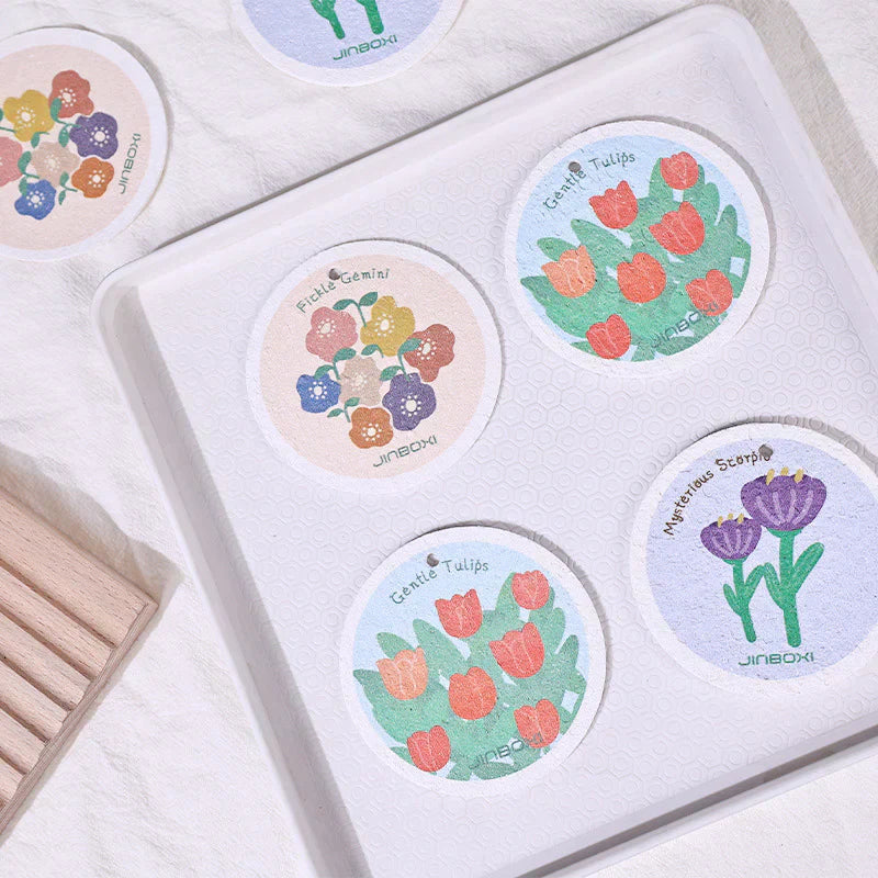 Maliben | Kitchen Flower Print Wood Pulp Cotton Cloth