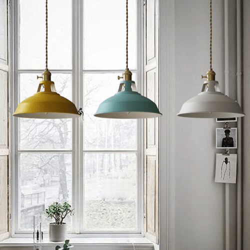 Maliben | Vintage Pastel Pendant Lamp - Metallic Elegance - Soft Ambiance