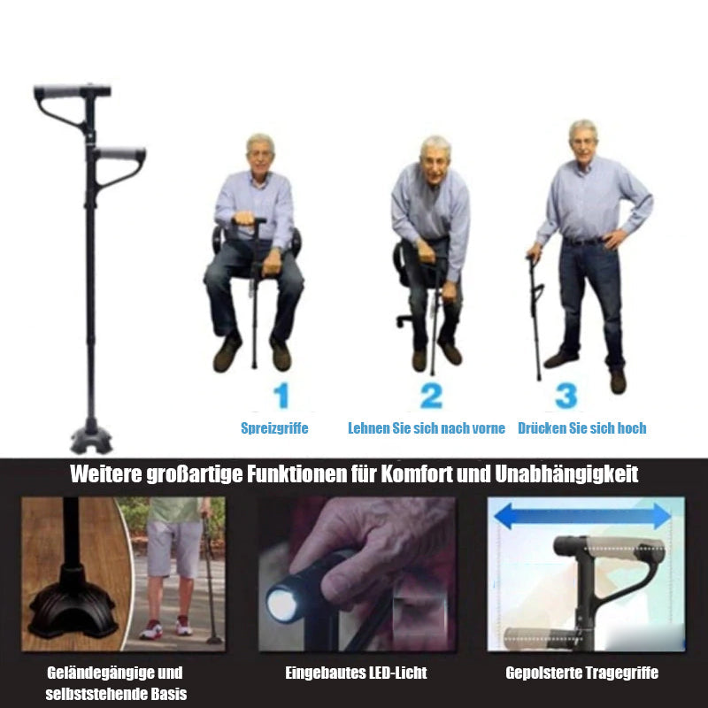 Maliben | Non-Slip Collapsible Walking Cane With Led Light