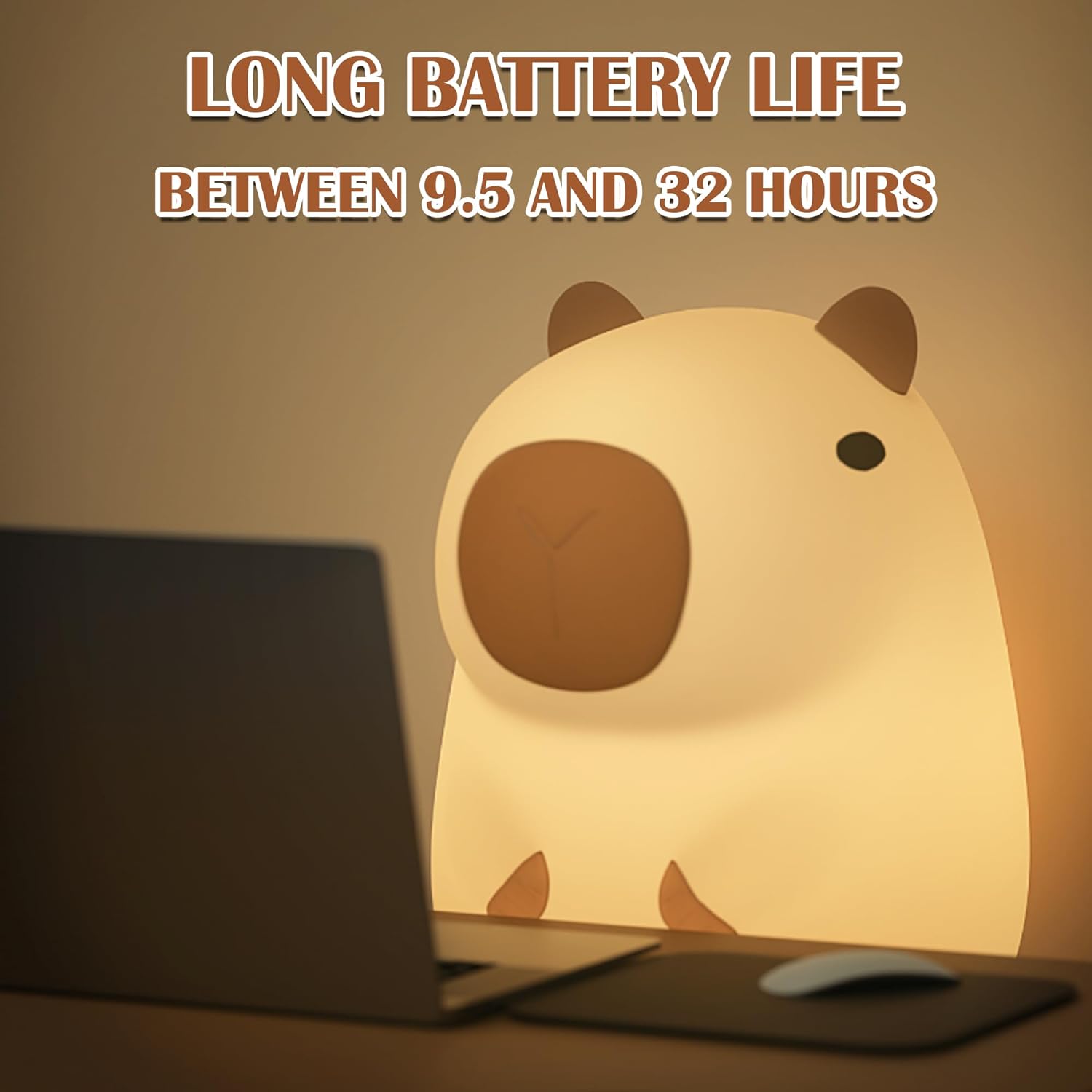 Maliben | Cute Capysnuggle Night Light - Warm Light In Capybara Design