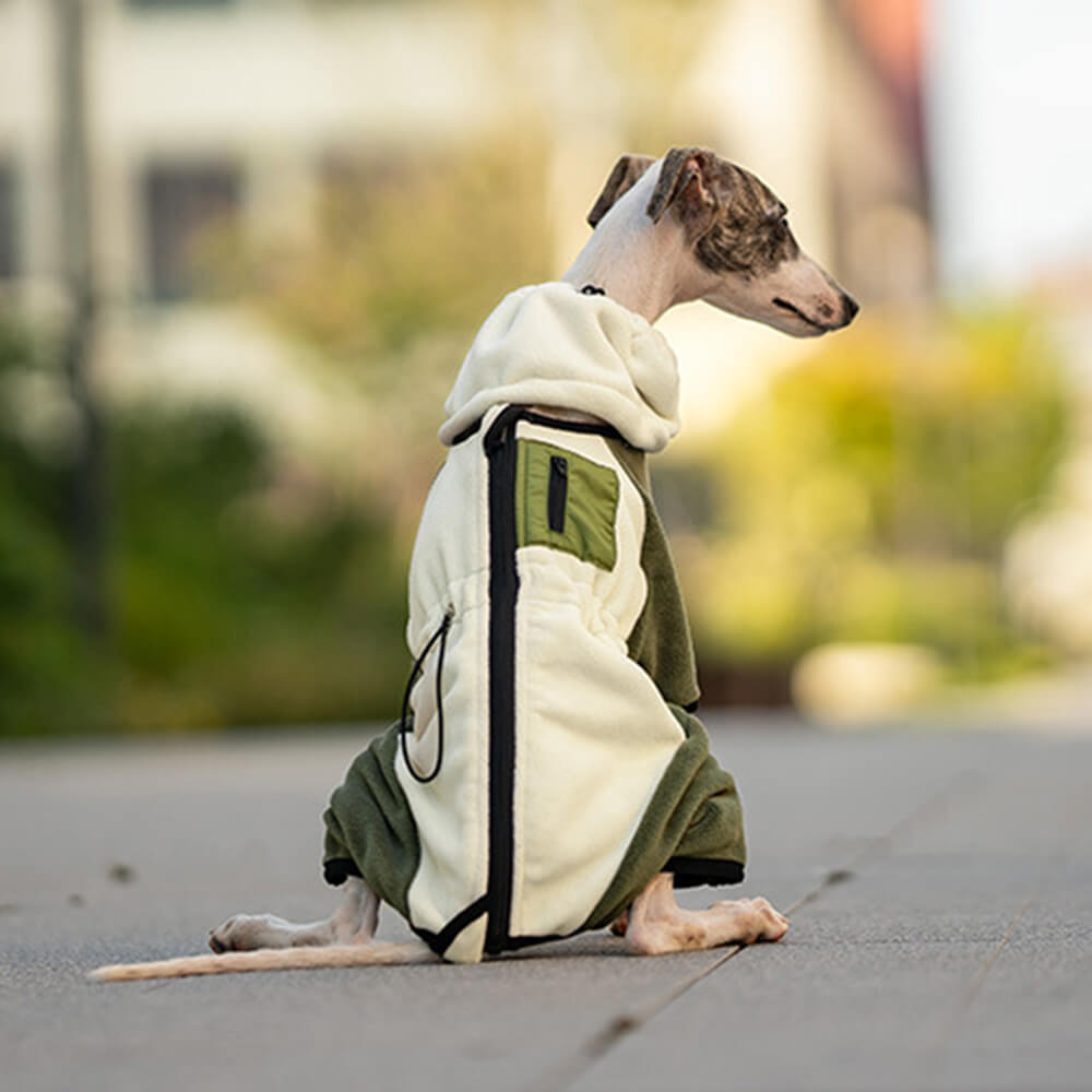 Maliben | Full Protection Polar Fleece Dog Overall with Removable Collar