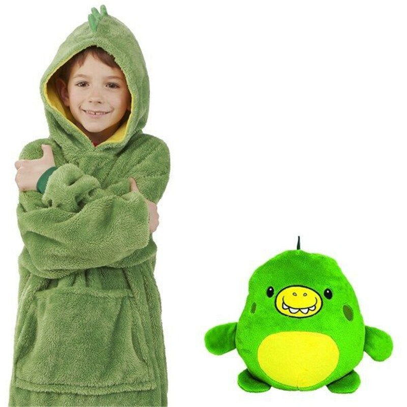 Maliben | Snugglepals | Cozy ComFort - 2-In-1 Kids Animal Hoodie Cushion Toy for Winter