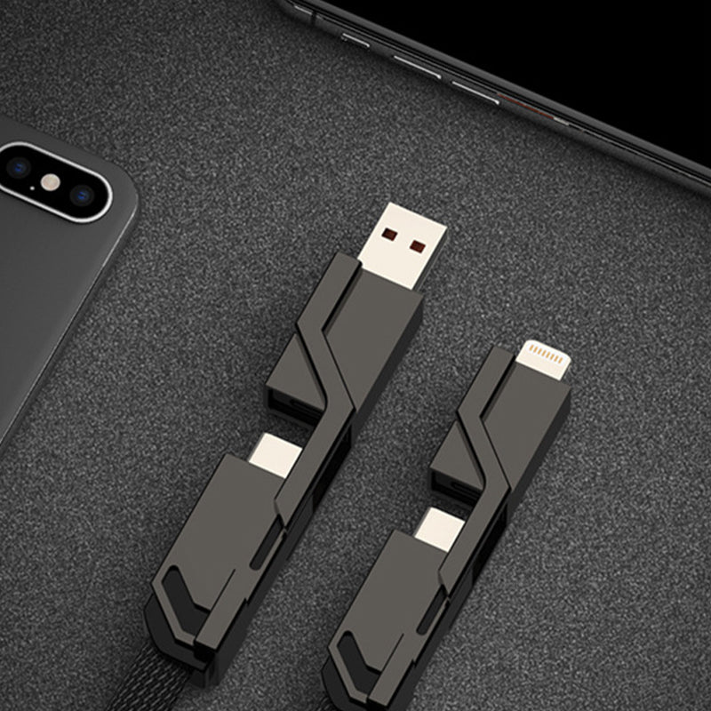 Maliben | 4-In-1 Braided Anti-Tangle Charging Cable
