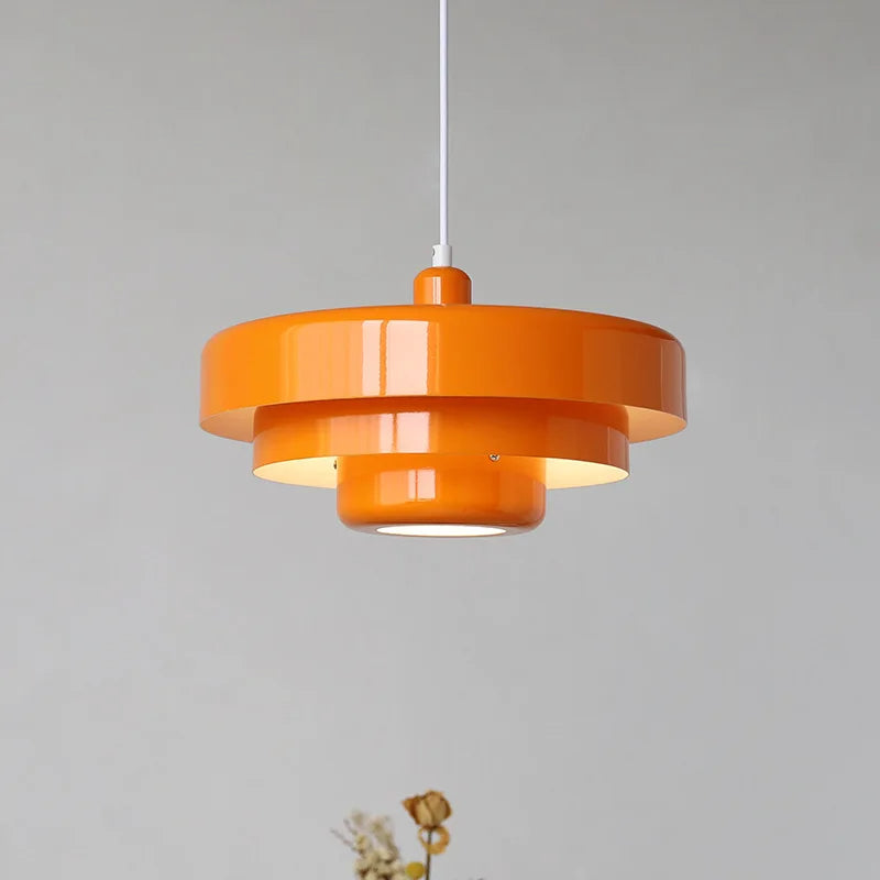 Maliben | Vintage Italian Pendant Light – Elegant Orange & Green Hanging Light For Modern Homes