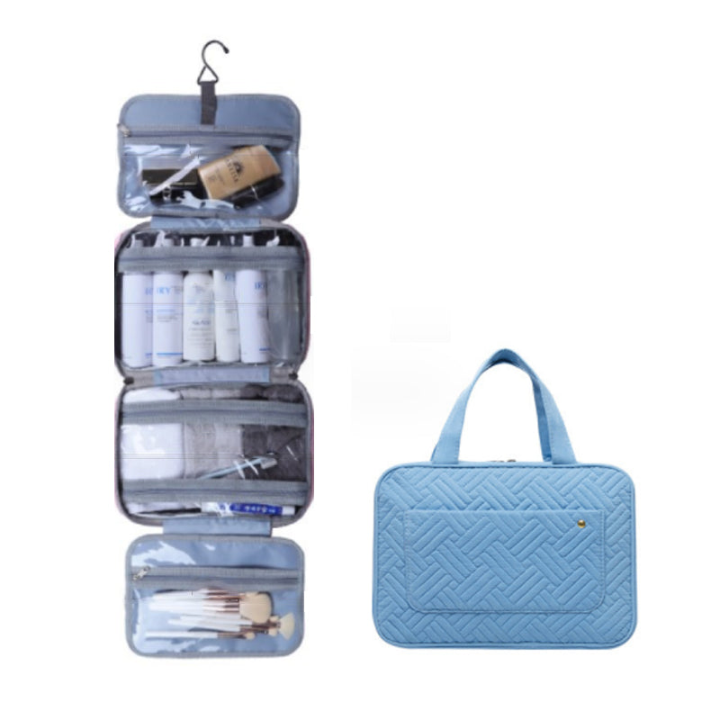 Maliben | Travelique Travel Cosmetic Organizer | Compact & Water-Repellent | With 4 Compartments & 360° Hook | For Women & Men