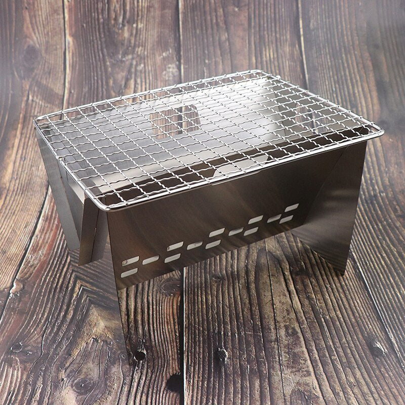 Maliben | Stainless Steel Portable Folding Camping Mini Grill