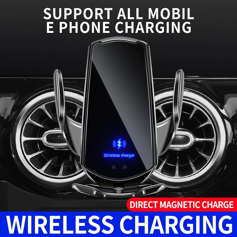 Maliben | 2-In-1 Wireless Car Charger & Phone Holder Automatic Clamping - Fast Charging Secure Universal Compatibility Adjustable & Practical