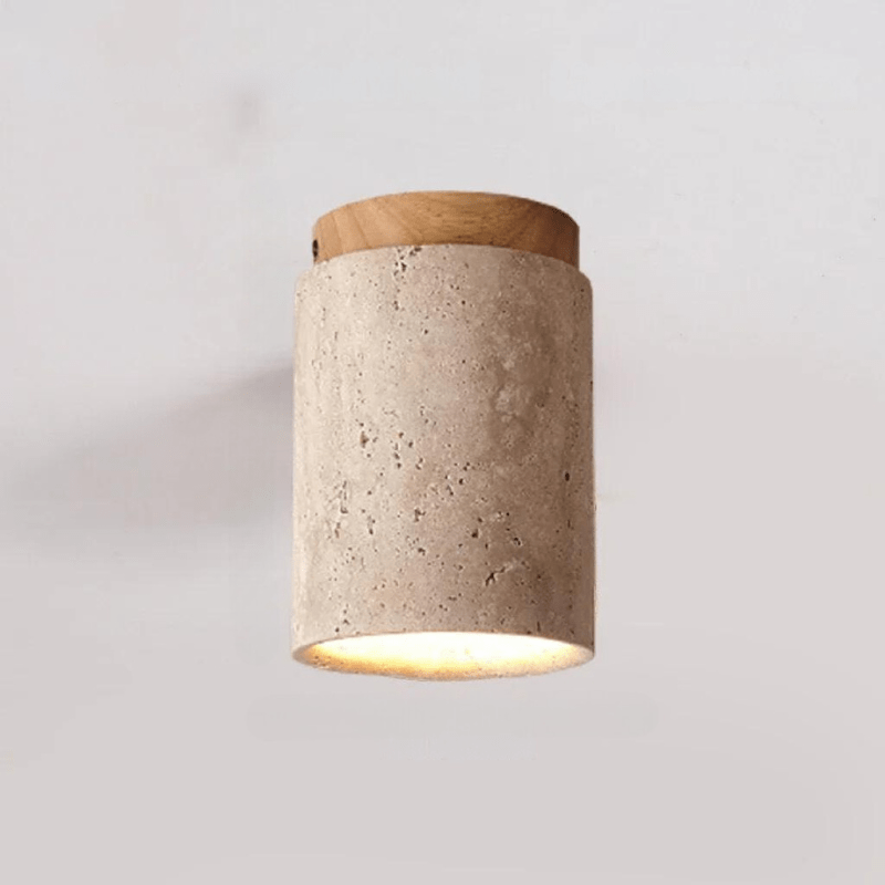 Maliben | Travertine Ceiling Light - Refined Elegance - Soft Light - Unique Design