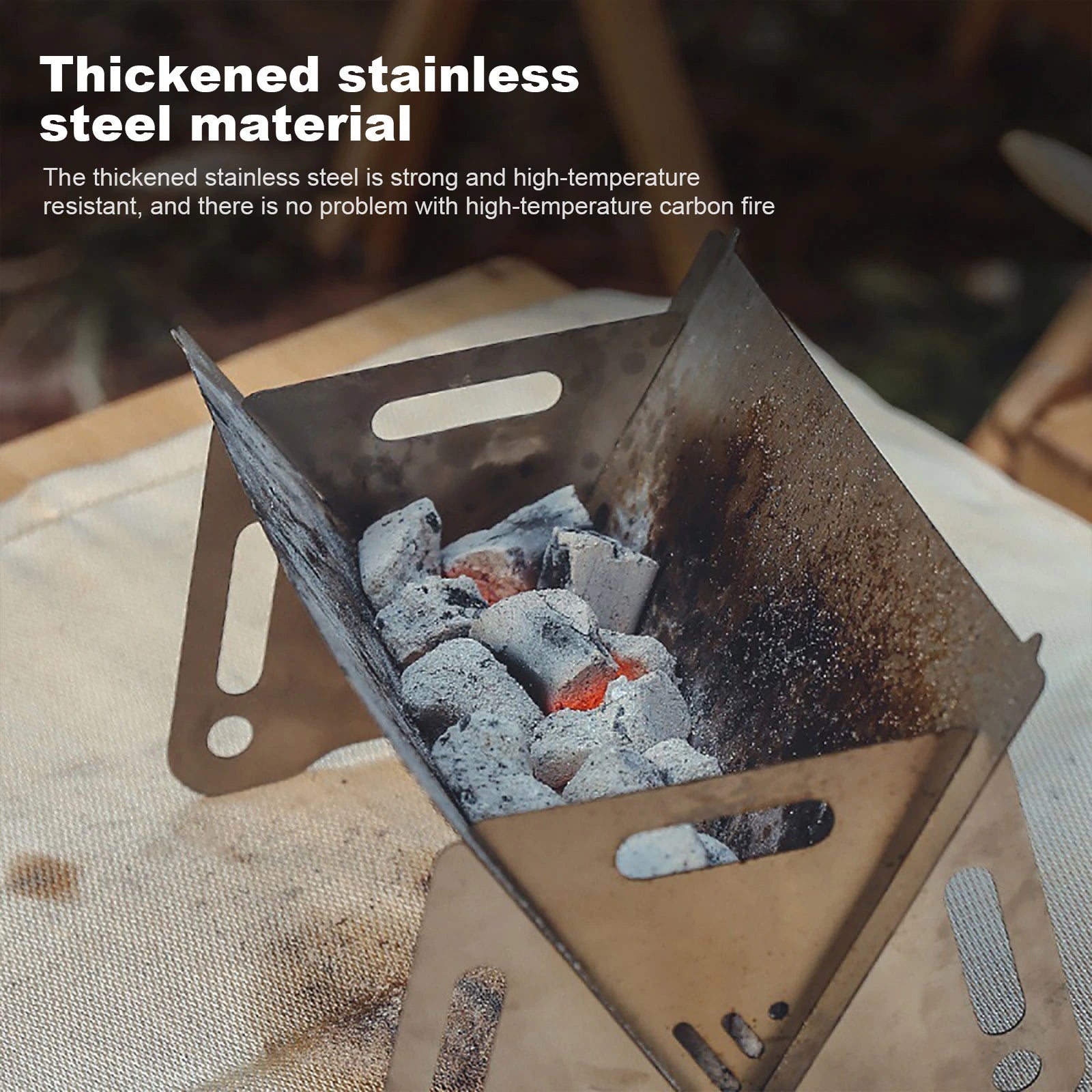 Maliben | Stainless Steel Portable Folding Camping Mini Grill