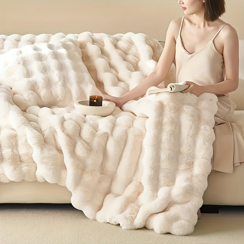 Maliben | Elegant Rabbit Fleece Blanket - Luxury And Durable