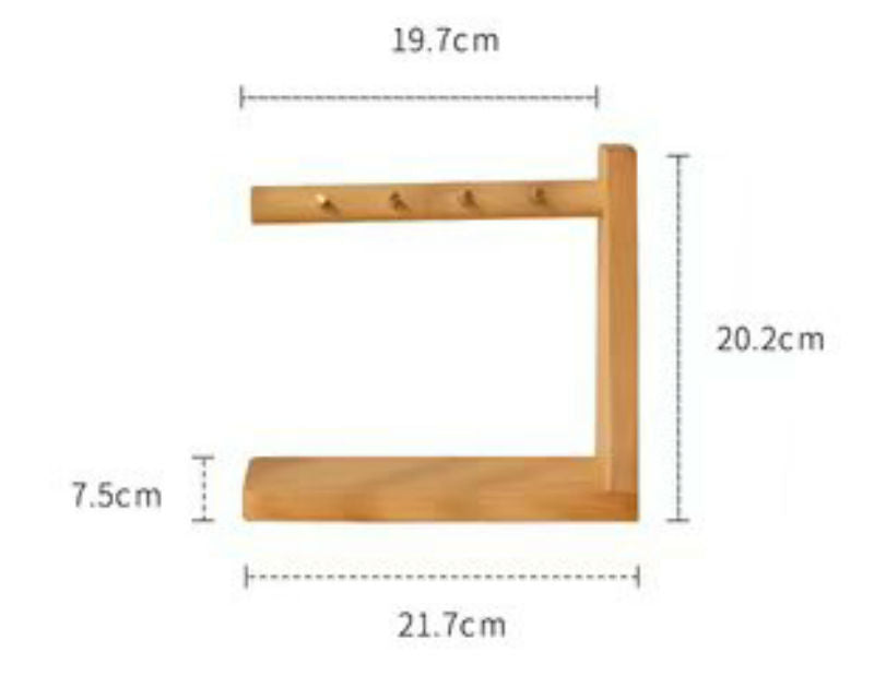 Maliben | Solid Wood Key Organizer With 6 Key Hooks And Storage PlatForm, No Installation Required, Suitable for Storing Keys, Glasses, Wallets And More