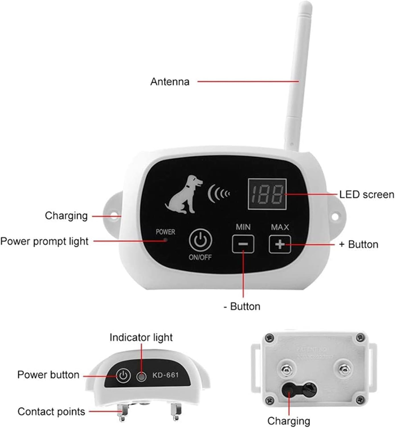 Maliben Wireless Dog Fence Collar System — Waterproof, Rechargeable & Ideal for Home...