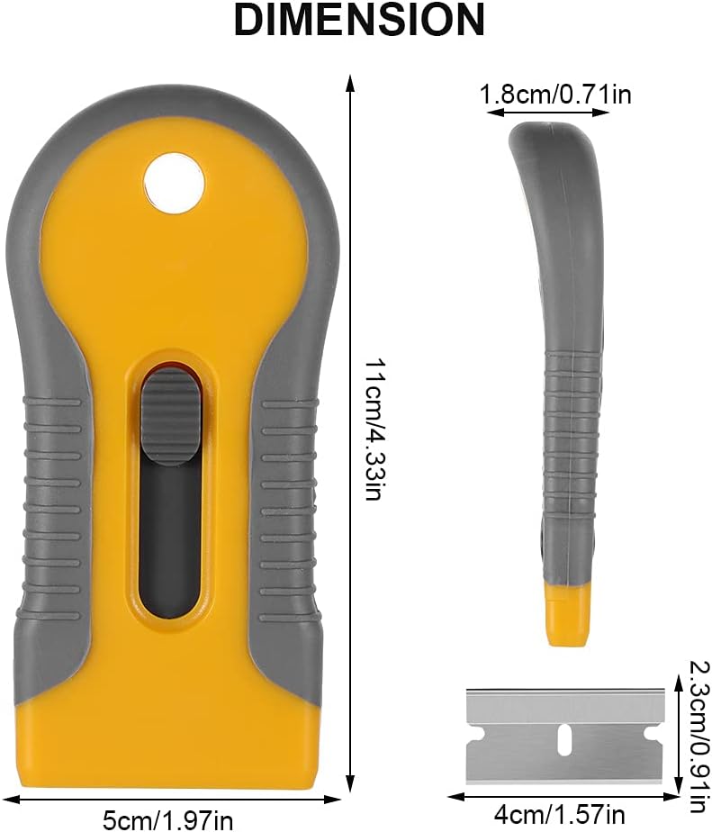 Maliben | Hob Scraper - Premium Razor Blade Scraper Cleaner With 20pcs Replacement Blades