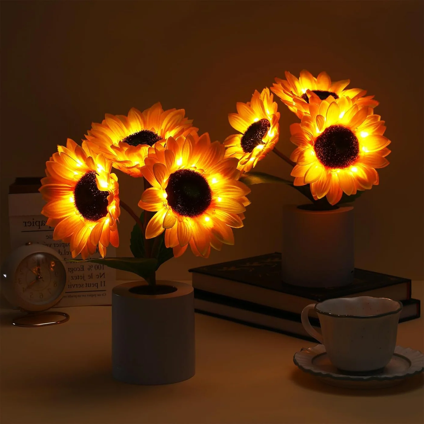 Maliben | Sunflower Lamp Artificial Sunflower In Pot With Led Lights For Valentine's Day, Mother's Day And Birthday Gifts