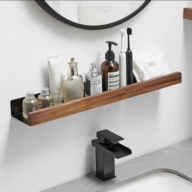 Maliben | Solid Wood Bathroom Organizer Shelves Without Drilling