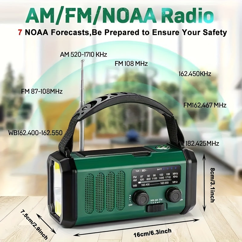 Maliben | Stormmate X10 Emergency Radio With 10,000 Mah Power Bank | Solar, Crank & Usb-C | Led Light, Sos Alarm & Compass | Am/Fm/Noaa
