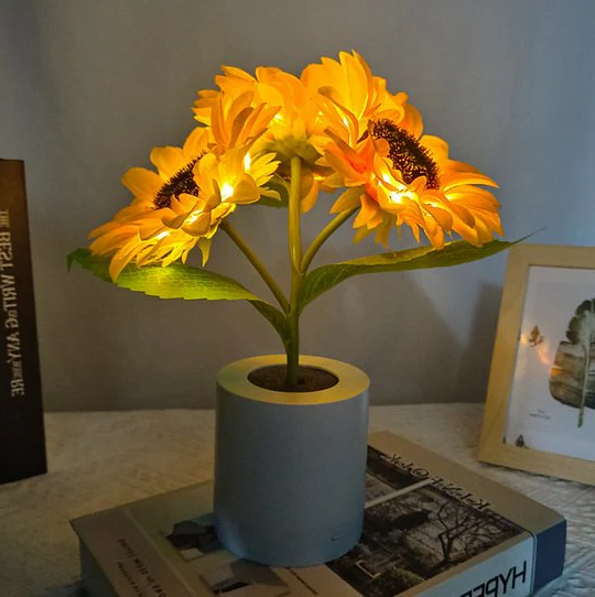 Maliben | Sunflower Lamp Artificial Sunflower In Pot With Led Lights For Valentine's Day, Mother's Day And Birthday Gifts