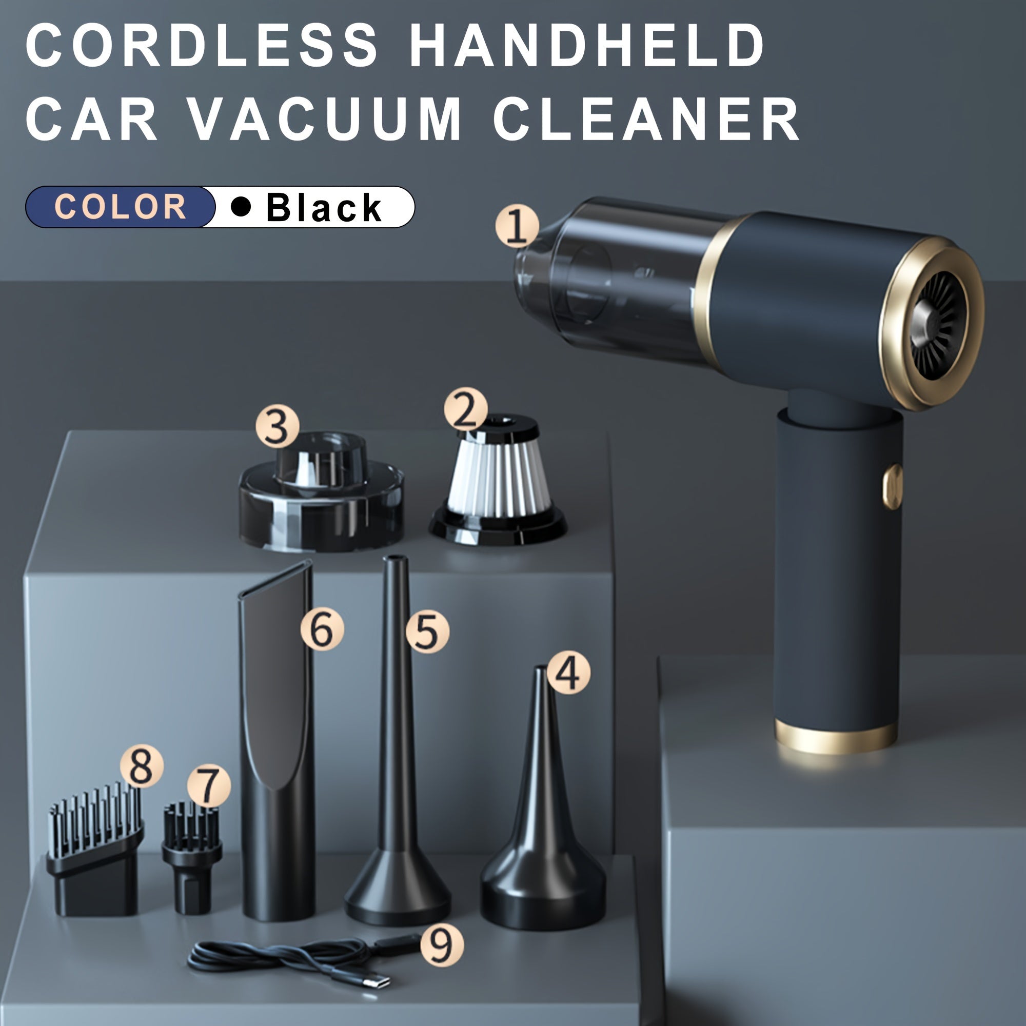 Maliben | 8-In-1 Cordless Handheld Car Vacuum Cleaner