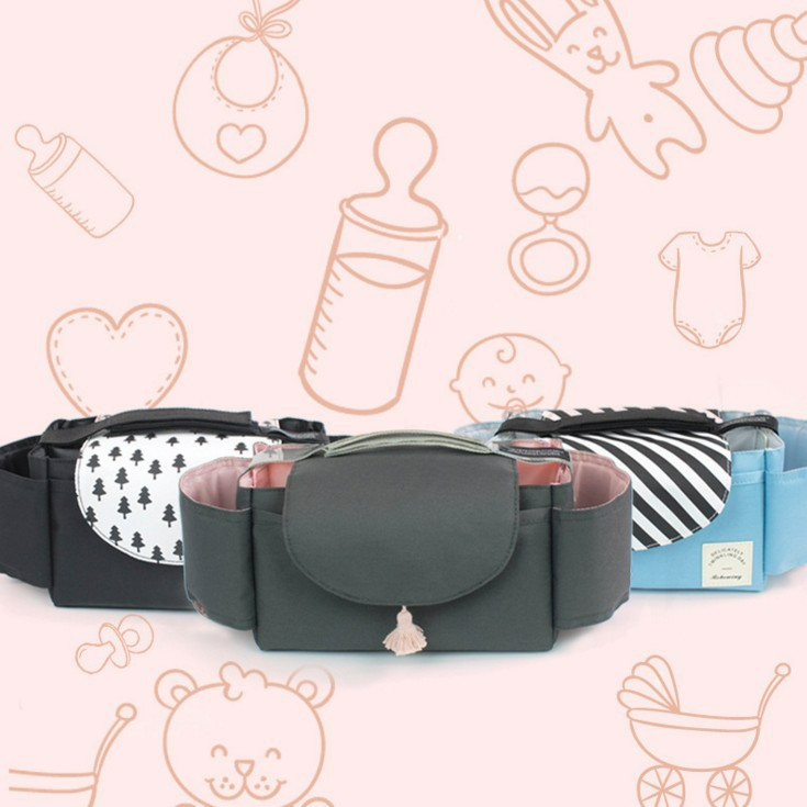 Maliben | Stroller Organizer Diaper Bag – Compact Bag With Cup Holder