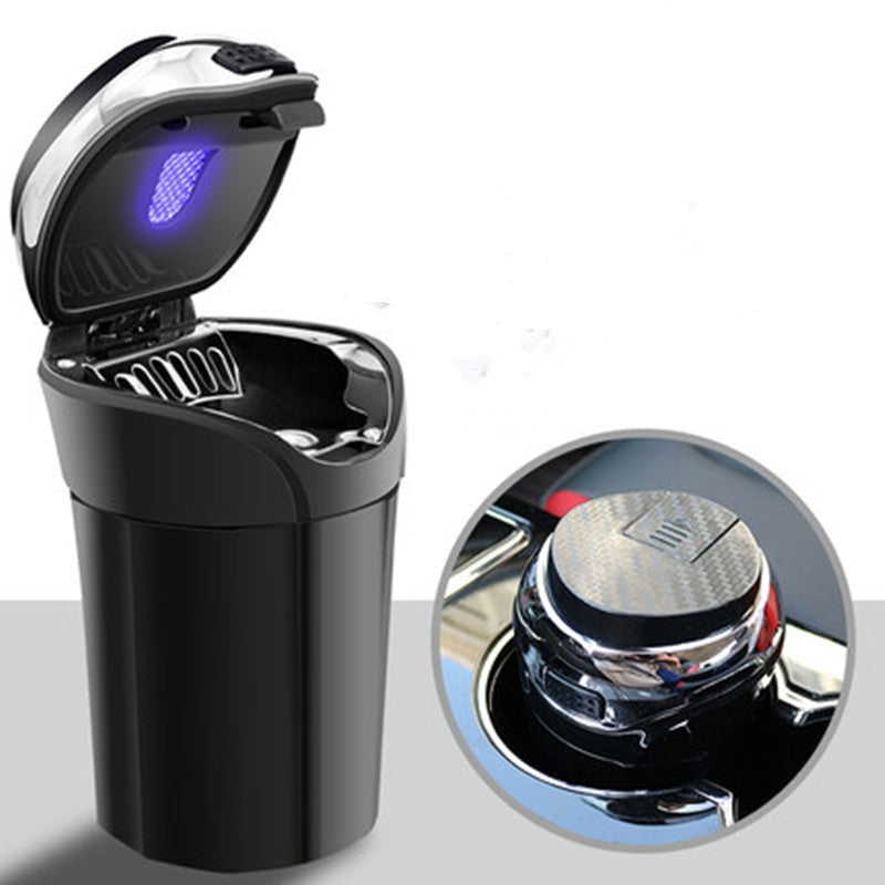 Maliben | Detachable Stainless Steel Car Ashtray With Lid And Led Light, Powered